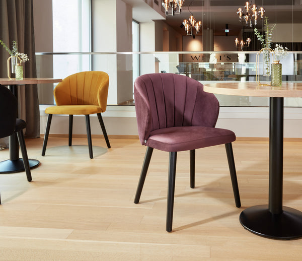 krzesło Ambrosia; 54x59x82 cm (SxGxW); siedzisko fioletowy, stelaż czarny