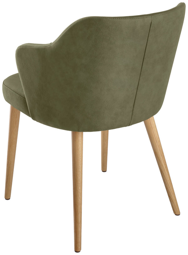 krzesło Katya z imitacji skóry; 55x58x81 cm (SxGxW); siedzisko oliwka