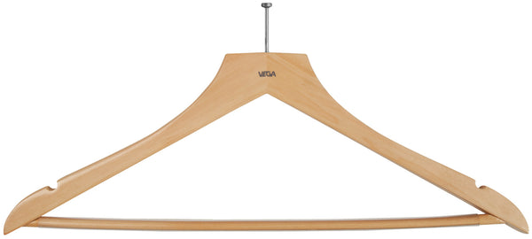 wieszak Cimbrio antypoślizgowy z zabezpieczeniem antykradzieżowym; 44.5x27 cm (DxW); naturalny; 12 sztuka / opakowanie