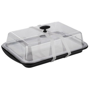 APS taca termiczna 43 x 29 cm, W: 14 cm; 43x29x14 cm (DxSxW); transparentny/srebro/czarny; prostokątny