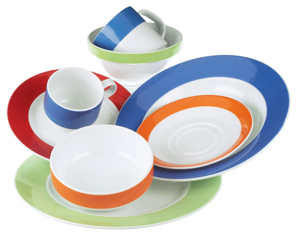 filiżanka do kawy Multi-Color; 160ml, 7x6 cm (ØxW); biały/niebieski; okrągły; 6 sztuka / opakowanie