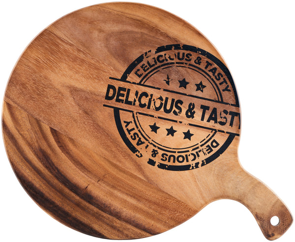 deska Prescot z nadrukiem okrągła; 30.5x1.5 cm (ØxW); brązowy; okrągły