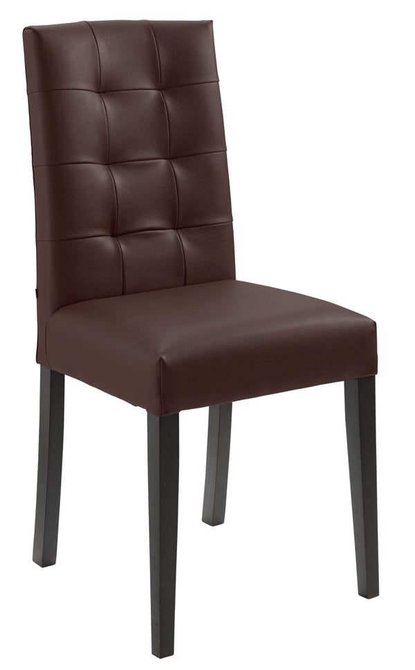 krzesło Newham sztuczna skóra; 45x56x96 cm (SxGxW); siedzisko brązowy, stelaż wenge; 2 sztuka / opakowanie