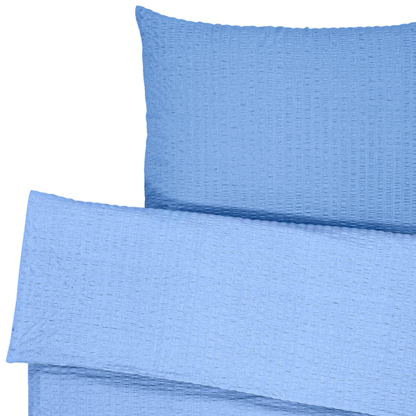 pościel Mallorca zakładka hotelowa; 135x200 cm (SxD), 80x80 cm (DxS); jasny niebieski