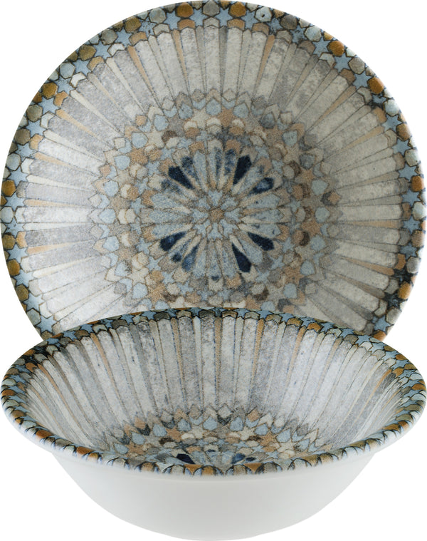 miska Luca Mosaic; 400ml, 16x5 cm (ØxW); pomarańczowy/ciemny niebieski/jasny niebieski/żółty/biały; okrągły; 12 sztuka / opakowanie