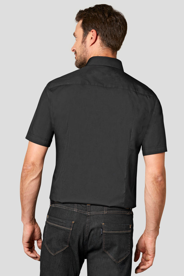 koszula męska Kim krótki rękaw; Kleidergröße 45/46; czarny