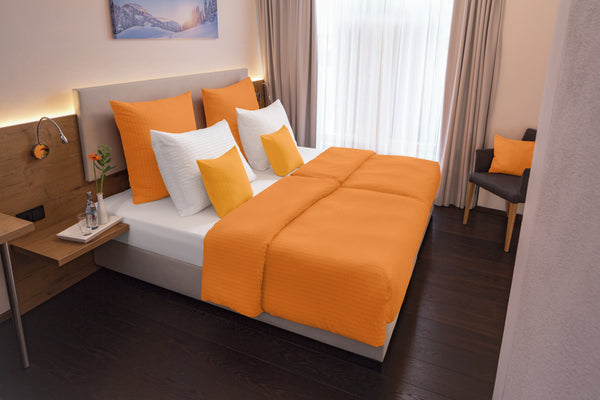 pościel Mallorca zakładka hotelowa; 140x200 cm (SxD), 70x90 cm (DxS); pomarańczowy