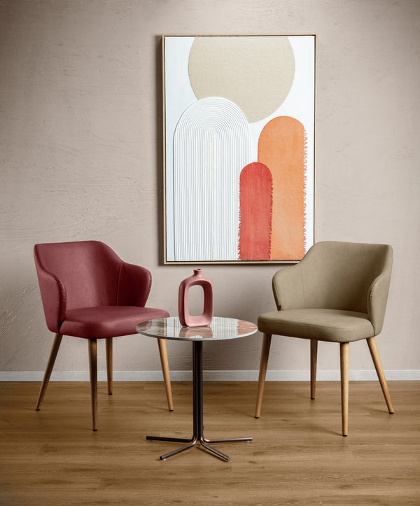 krzesło Katya z imitacji skóry; 55x58x81 cm (SxGxW); siedzisko bordo