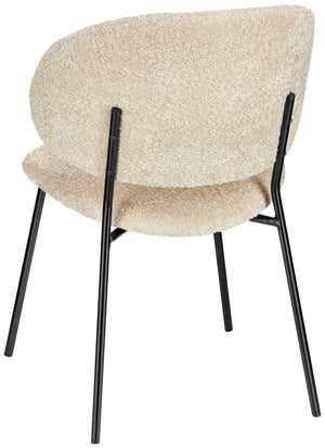 krzesło Lindo Boucle; 55x65x85 cm (SxGxW); siedzisko beżowy, stelaż czarny