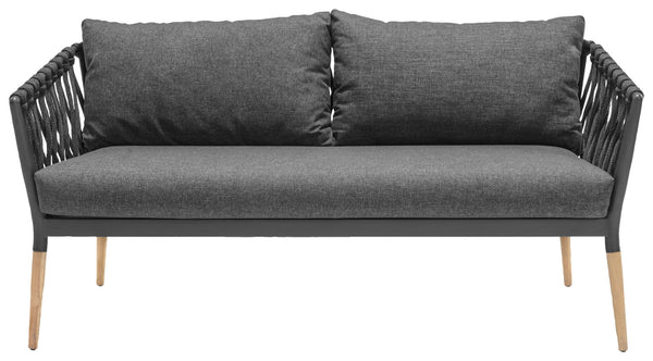 sofa 2-osobowa Asola; 162x80x76 cm (SxGxW); antracyt