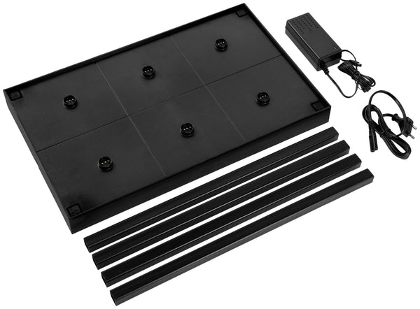 Ladestation für Tischleuchten 6 Plätze; 47x29x4 cm (DxSxW); czarny