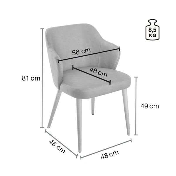 krzesło Katya z imitacji skóry; 55x58x81 cm (SxGxW); siedzisko oliwka