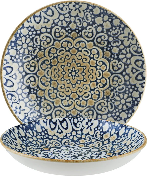 talerz głęboki Alhambra; 1000ml, 23x4 cm (ØxW); niebieski/biały/brązowy; okrągły; 6 sztuka / opakowanie