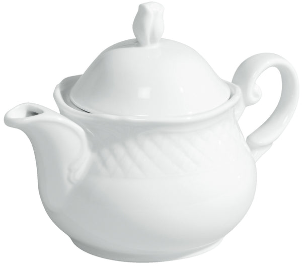 dzbanek do herbaty Zürich z pokrywką; 350ml, 9.5x13 cm (ØxW); biały; okrągły; 6 sztuka / opakowanie