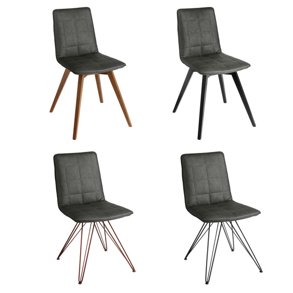 siedzisko Milaria sztuczna skóra; 60x48x46 cm (SxGxW); antracyt; 2 sztuka / opakowanie