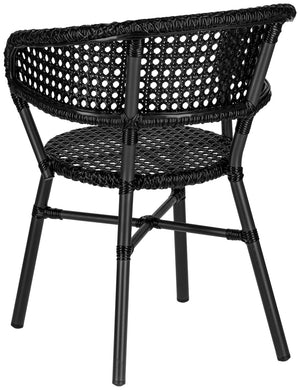 krzesło Gussago z podłokietnikami; 57x60x78 cm (SxGxW); czarny; 2 sztuka / opakowanie