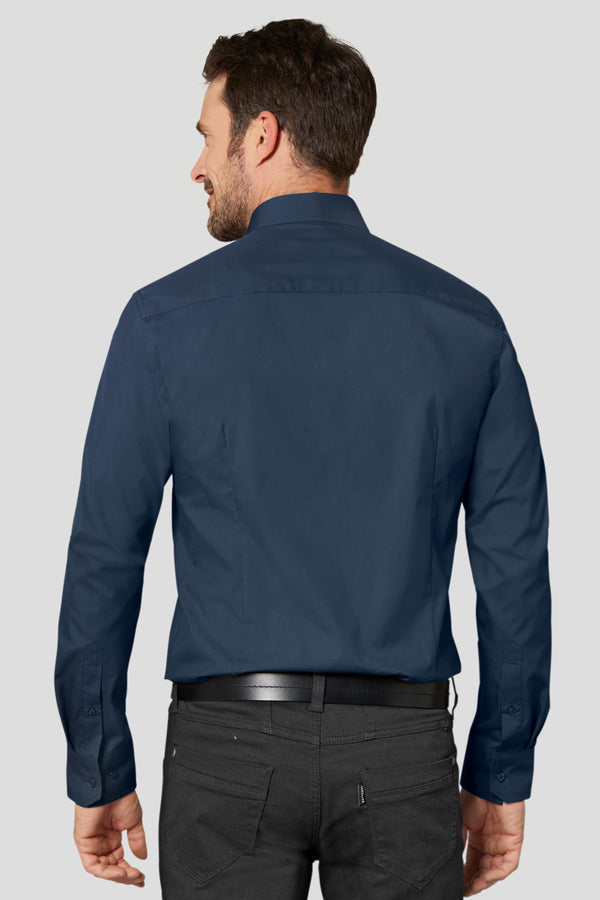 koszula męska Kim długi rękaw; Kleidergröße 37/38; granat