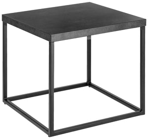 Beistelltisch Deven quadratisch Laminat; 60x60x36 cm (DxSxW); Platte kamiennoszary, stelaż czarny; kwadrat