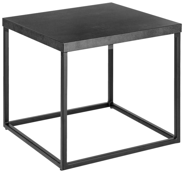 Beistelltisch Deven quadratisch Laminat; 60x60x36 cm (DxSxW); Platte kamiennoszary, stelaż czarny; kwadrat