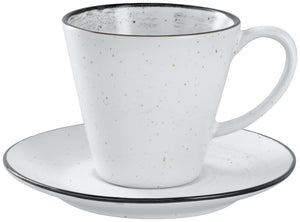 filiżanka do kawy Fungio; 200ml, 8x7.5 cm (ØxW); biały/czarny; okrągły; 6 sztuka / opakowanie