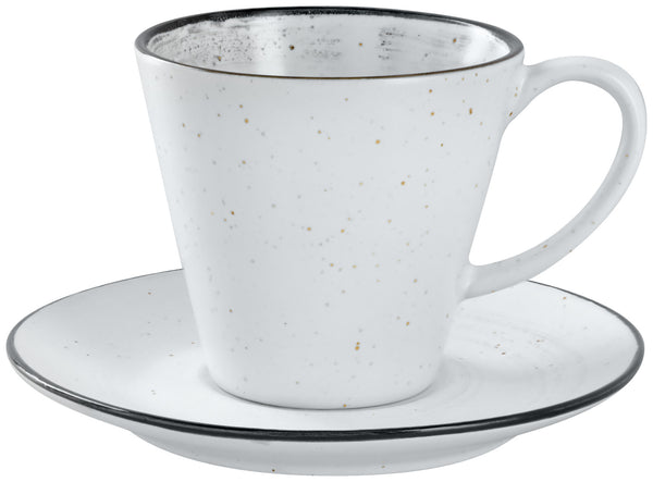 filiżanka do kawy Fungio; 200ml, 8x7.5 cm (ØxW); biały/czarny; okrągły; 6 sztuka / opakowanie