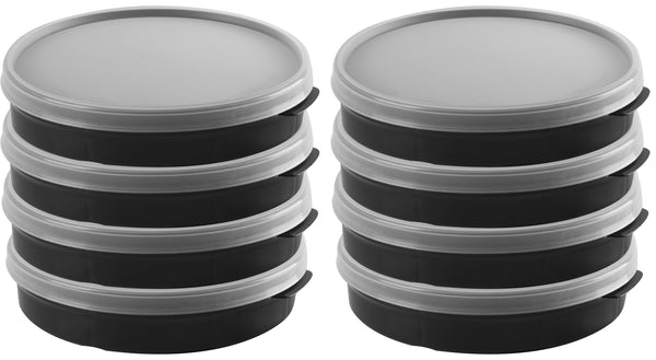 pojemnik na menu do wielokrotnego użytku Amuse Pro 3-dzielny; 800ml, 23x4.8 cm (ØxW); czarny; okrągły; 8 sztuka / opakowanie