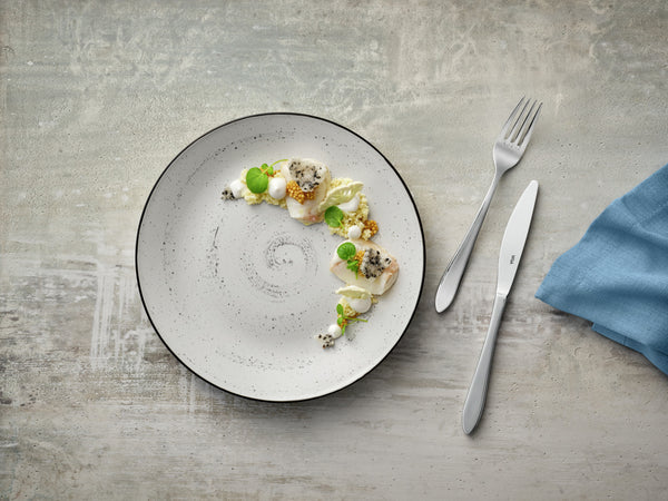 talerz płaski Fungio; 27 cm (Ø); biały/czarny; okrągły; 4 sztuka / opakowanie