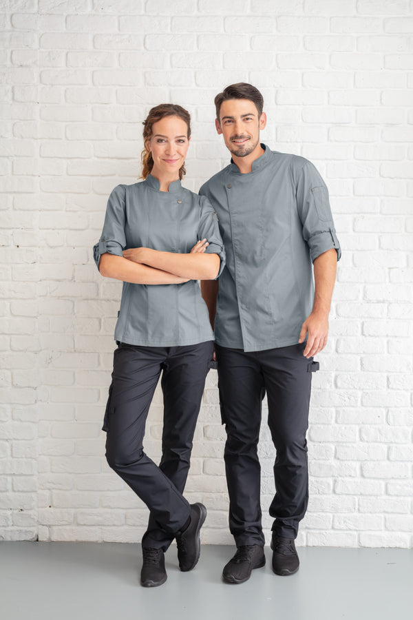 bluza kucharska damska Carter długi rękaw; Kleidergröße 34; szary