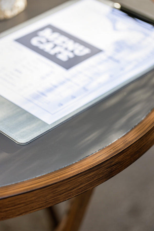 stół Tolia; 80x74 cm (ØxW); Platte antracyt, stelaż ciemny brąz; okrągły