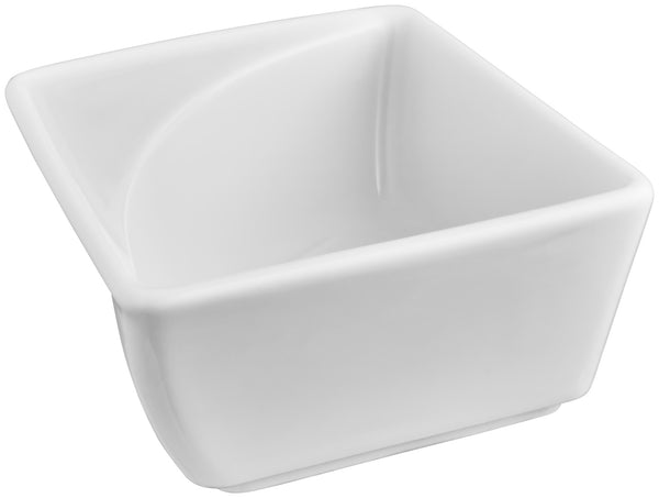 miseczka Melbourne z uchwytem; 190ml, 10x10x4.8 cm (DxSxW); biały; kwadrat; 6 sztuka / opakowanie