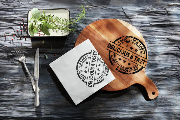 deska Prescot z nadrukiem okrągła; 30.5x1.5 cm (ØxW); brązowy; okrągły