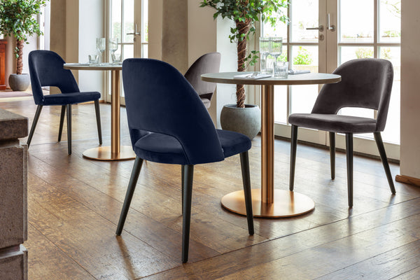 krzesło Tonda; 51x64x78 cm (SxGxW); siedzisko ciemny niebieski, stelaż czarny