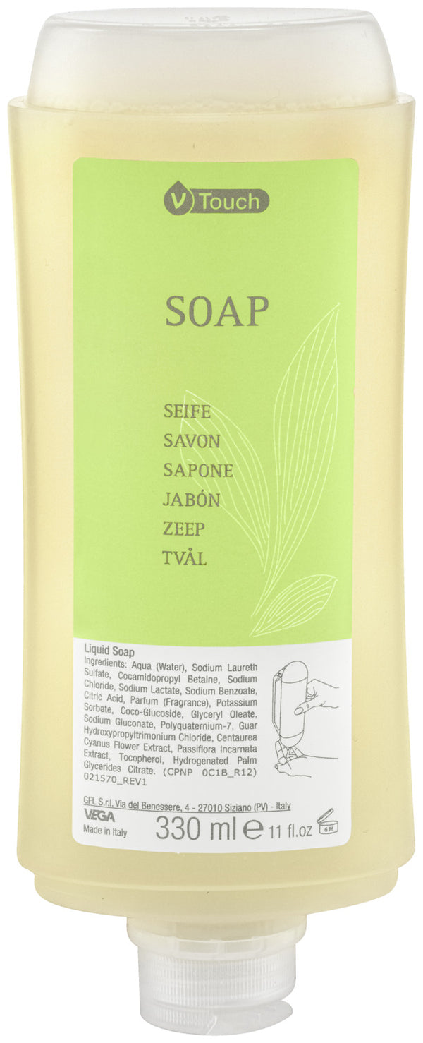 mydło V-Touch Mineral tworzywo sztuczne z recyklingu; 330 ml; zielony; 24 sztuka / opakowanie