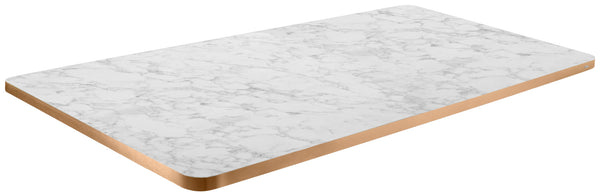 blat Marvani prostokątny; 120x80x2.5 cm (DxSxW); miedź/biały/marmurkowy; prostokątny