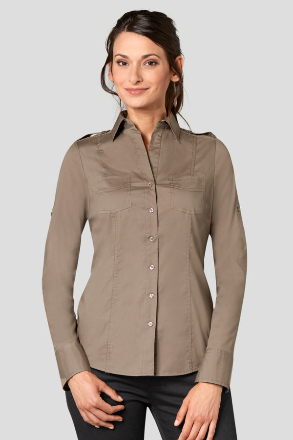 bluzka damska Kate długi rękaw; Kleidergröße 46; taupe