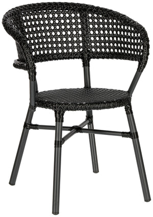 krzesło Gussago z podłokietnikami; 57x60x78 cm (SxGxW); czarny; 2 sztuka / opakowanie