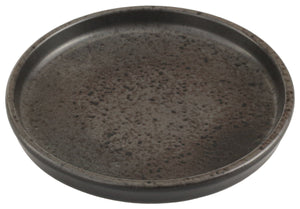 talerz płaski Ironstone z rantem; 27x2.4 cm (ØxW); ciemny brąz/czarny; okrągły; 6 sztuka / opakowanie
