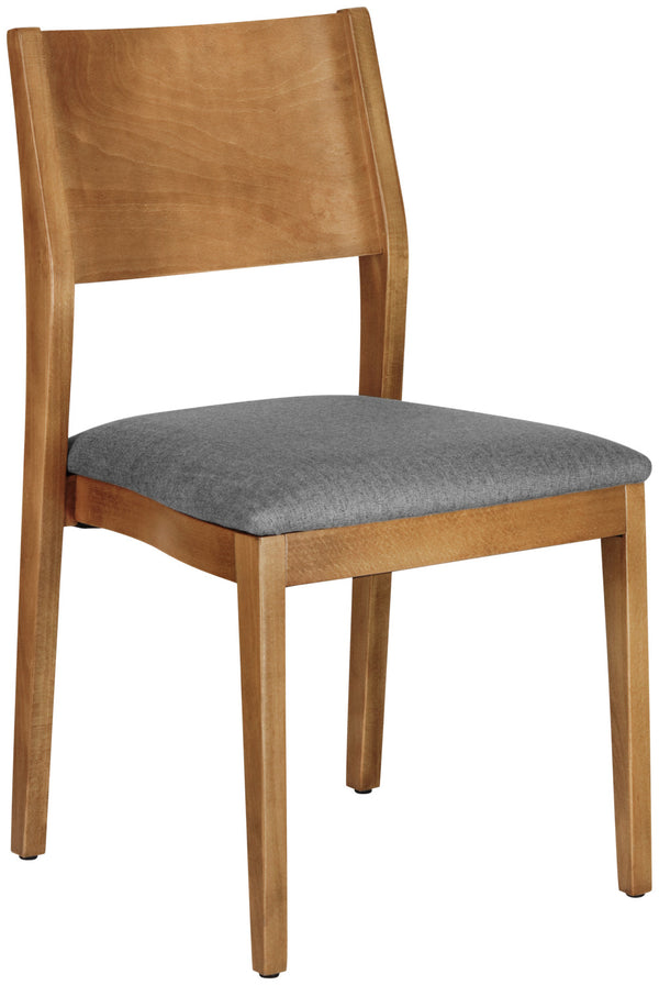 krzesło Stak tkanina; 48x51x86 cm (SxGxW); siedzisko jasny szary, stelaż jasny brązowy; 2 sztuka / opakowanie