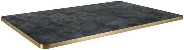 blat Marvani prostokątny; 120x80x2.5 cm (DxSxW); złoto/czarny; prostokątny