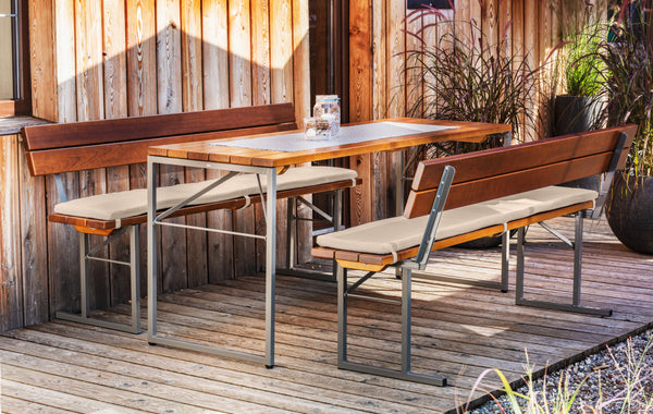 zestaw stoł i ławka Expose; 180x60x76.5 cm (DxSxW); orzech włoski