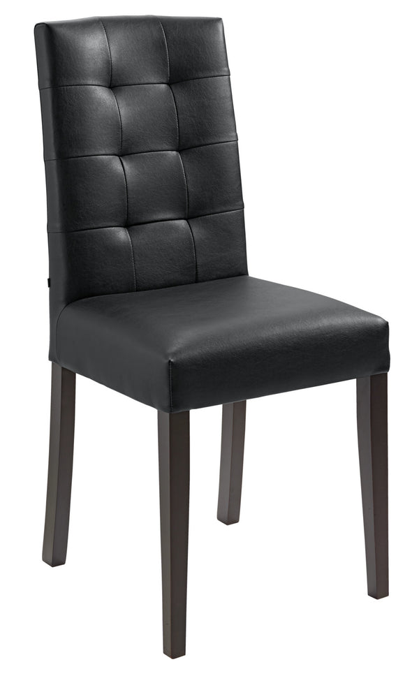 krzesło Newham sztuczna skóra; 45x56x96 cm (SxGxW); siedzisko czarny, stelaż wenge; 2 sztuka / opakowanie