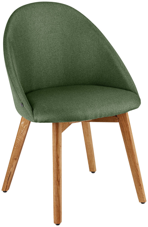 krzesło Alwin; 56x55x83 cm (SxGxW); siedzisko zielony, stelaż dąb/naturalny; 2 sztuka / opakowanie