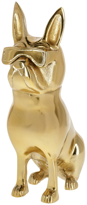 pies ozdobny Bully z okularami przeciwsłonecznymi; 17.75x28x9.5 cm (SxWxG); złoto