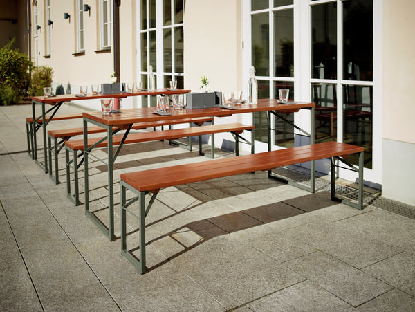 stół Expose; 180x60x76.5 cm (DxSxW); Platte orzech włoski, stelaż szary; prostokątny