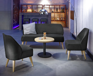sofa 3-osobowa Lasse tkanina; 155x60x82 cm (SxGxW); antracyt melanż