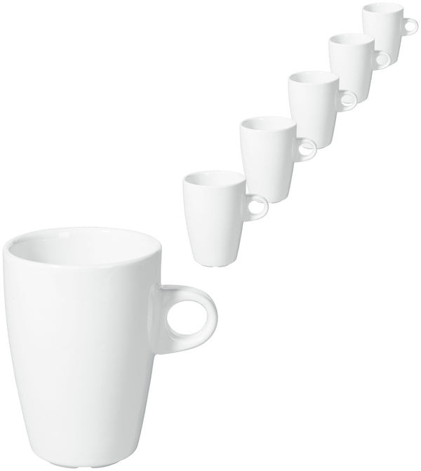 filiżanka do kawy/cappucino Bistro; 250ml, 7.2x10.2 cm (ØxW); biały; okrągły; 6 sztuka / opakowanie