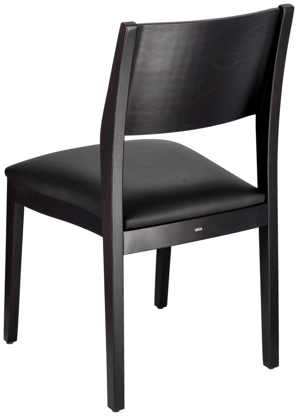 krzesło Stak sztuczna skóra; 48x51x86 cm (SxGxW); siedzisko czarny, stelaż wenge; 2 sztuka / opakowanie