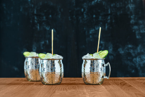 kubek do Moscow Mule  Glendale młotkowany; 550ml, 8.8x9.8 cm (ØxW); srebro