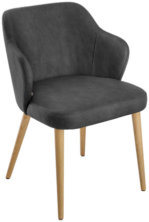 krzesło Katya z imitacji skóry; 55x58x81 cm (SxGxW); siedzisko antracyt