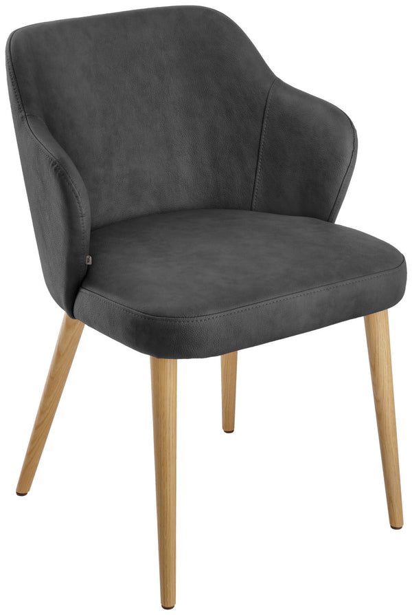 krzesło Katya z imitacji skóry; 55x58x81 cm (SxGxW); siedzisko antracyt